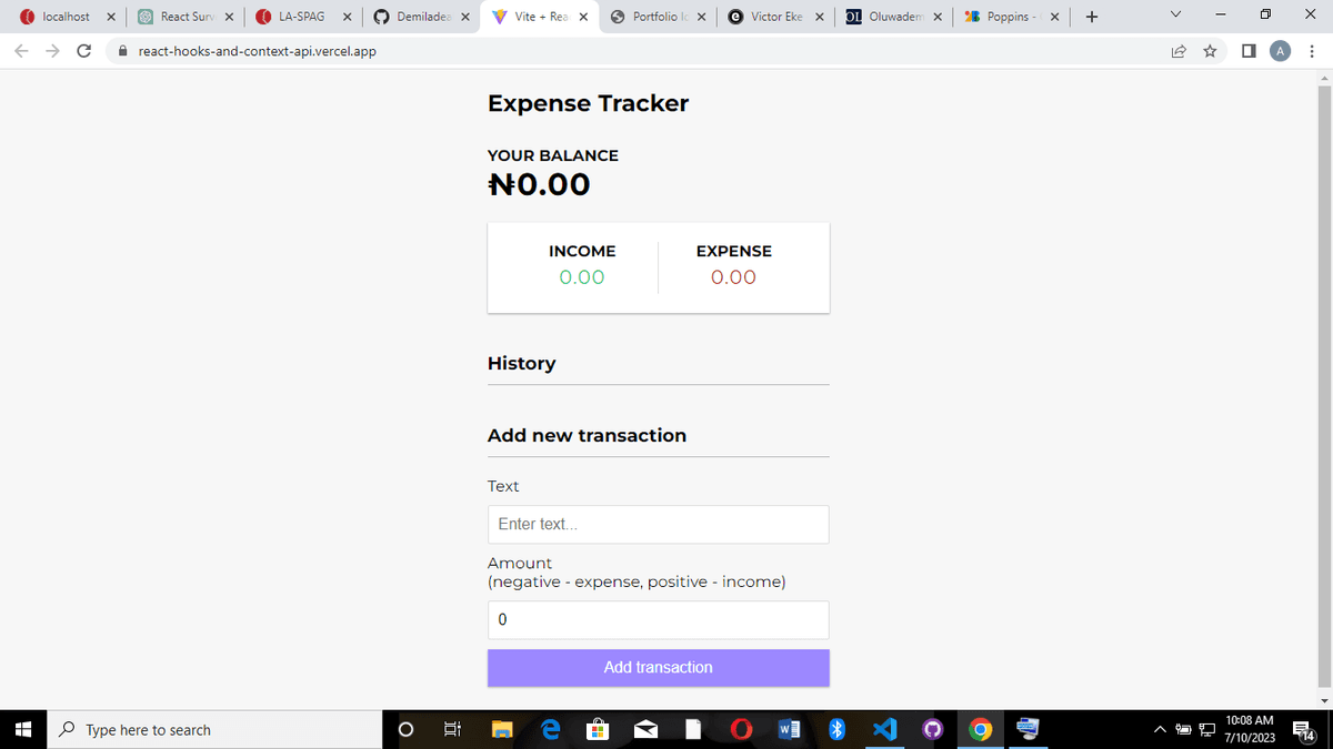 REACT EXPENSE TRACKER